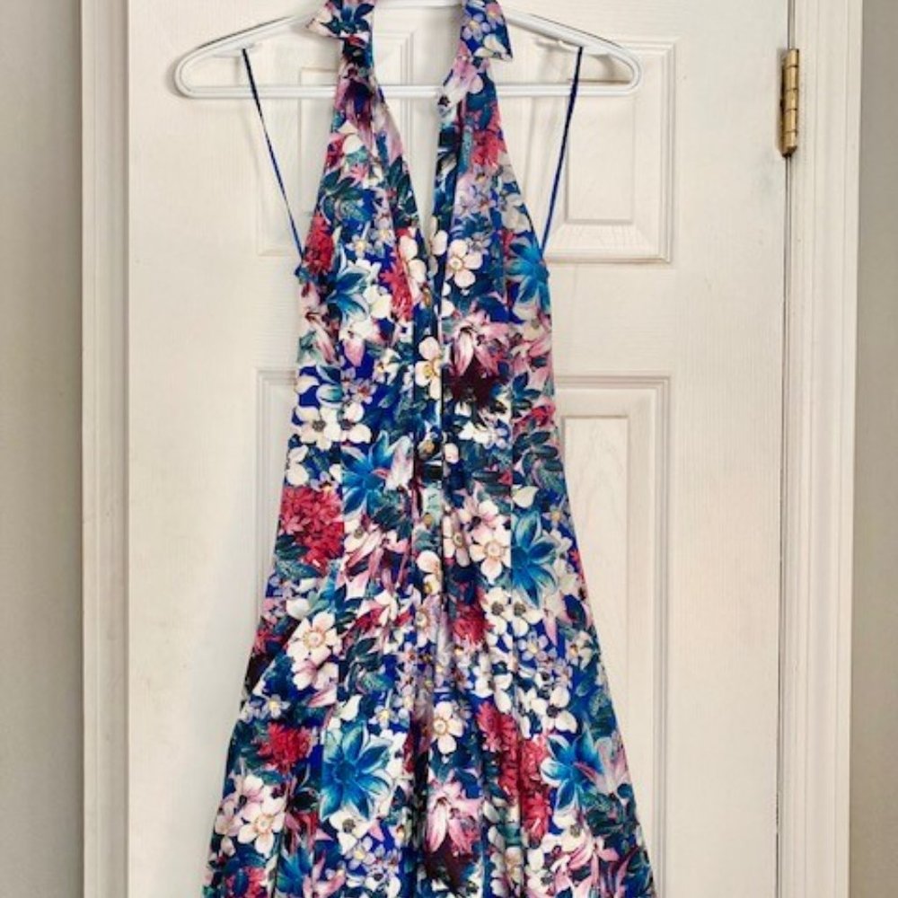 Guess floral print halter summer shirtdress